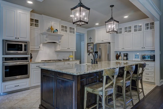 marble centre isle kitchen